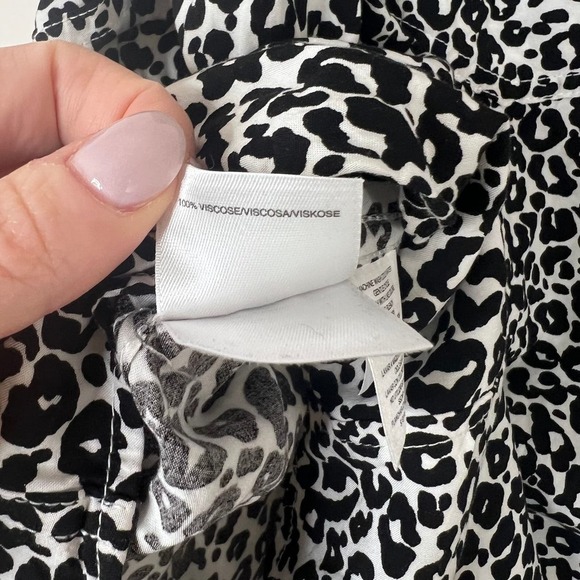 Jones New York Animal Print Plus Size Button Down Loose Flowy Blouse Top Sz 3X - Picture 11 of 13